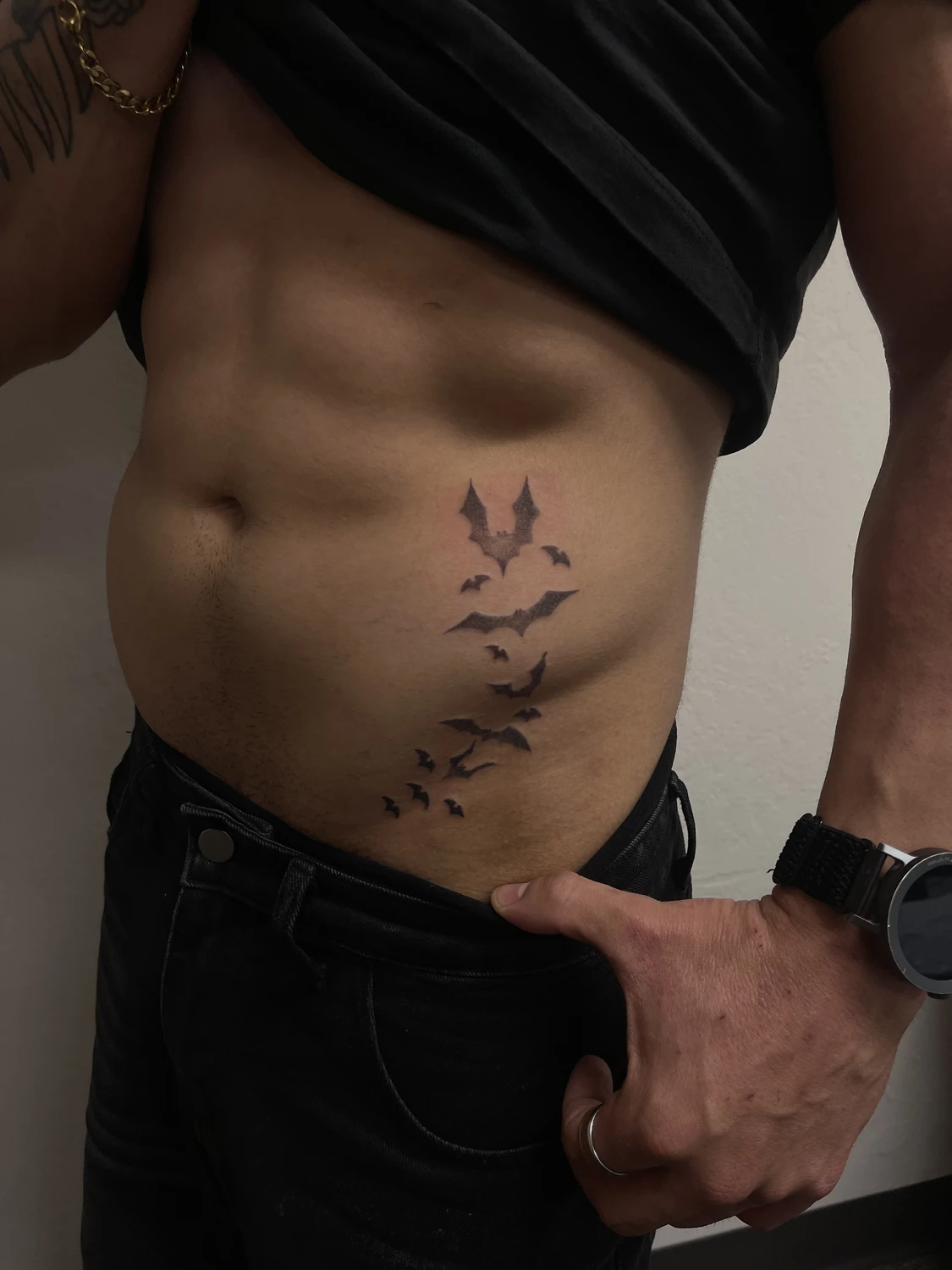Blackwork ribs tattoo by Billy, San Jose CA